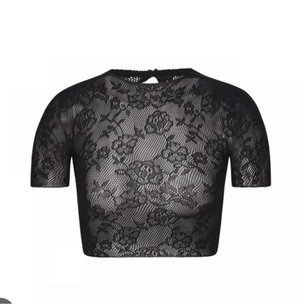 SKIMS Lace Knit Crop Top XS